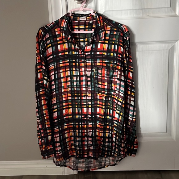 Aritzia Sunday Best Multicolour Button Down Blouse size Small - Picture 1 of 5